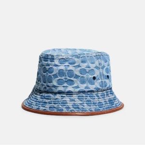 Coach signature denim bucket hat.